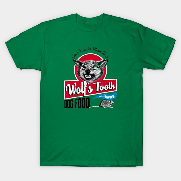 wolfs tooth dog food T-Shirt by guyfawkes.art